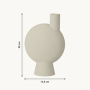 Helia - Asymmetrische Organische Sculpturale Vaas — maat (creme-20cm)