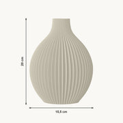 Jalen - Geribbelde Volle Organische Moderne Vaas — maat (creme-20cm)