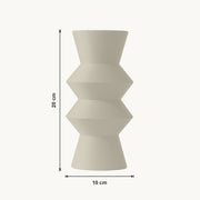 Quill - Horizontaal Geribbelde Gestapelde Geometrische Moderne Vaas — maat (creme-20cm)