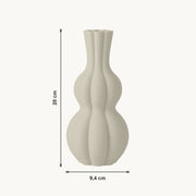 Ember - Geribbelde Organische Sculpturale Vaas — maat (creme-20cm)