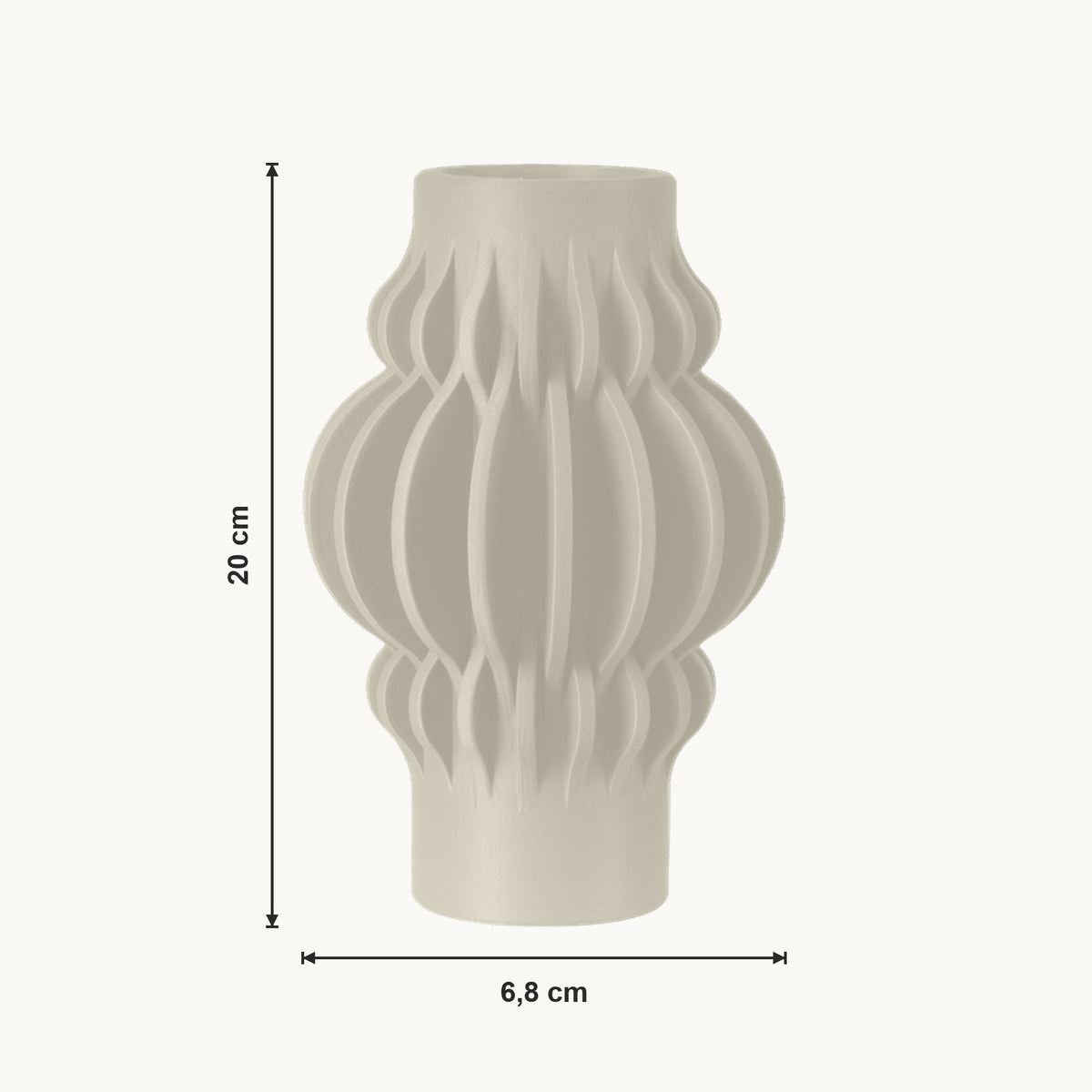 Vesper - Golvend Sculpturale Moderne Vaas — maat (creme-20cm)