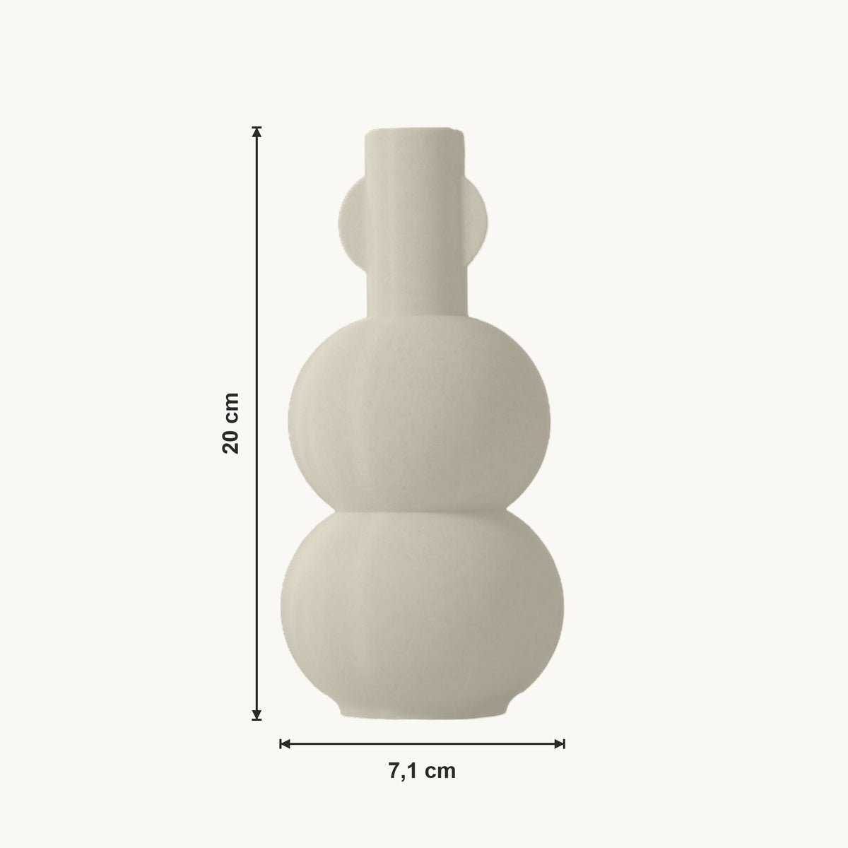 Zelma - Gestapelde Bolvormige Sculpturale Vaas — maat (creme-20cm)