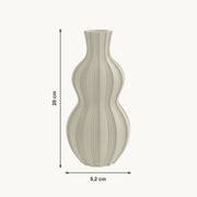 Jorik - Golvend Geribbeld Silhouet Moderne Vaas — maat (creme-20cm)
