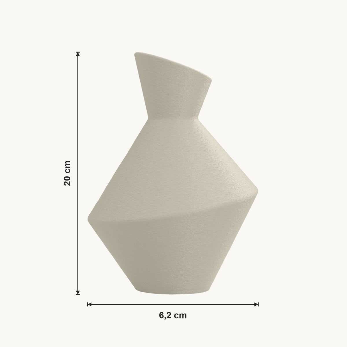 Daris - Taps Toelopende Geometrische Moderne Vaas — maat (creme-20cm)