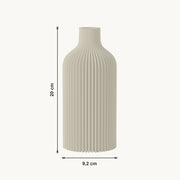 Evren - Verticaal Geribbelde Organische Vaas — maat (creme-20cm)