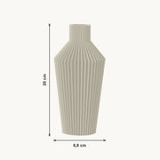 Nylas - Ronde Geribbelde Taps Toelopende Moderne Vaas — maat (creme-20cm)