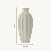 Soren - Geribbelde Taps Toelopende Moderne Vaas — maat (creme-20cm)
