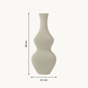 Oriel - Golvende Geribbelde Sculpturale Vaas — maat (creme-20cm)