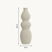 Isola - Geribbelde Golvende Sculpturale Moderne Vaas — maat (creme-20cm)