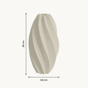 Ceris - Spiraalvormige Geribbelde Sculpturale Vaas — maat (creme-20cm)
