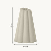Renna - Geribbelde Conische Sculpturale Vaas — maat (creme-20cm)