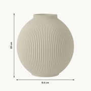 Rosa - Geribbelde Ronde Organische Vaas — maat (creme-20cm)