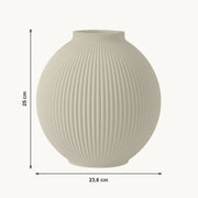 Rosa - Geribbelde Ronde Organische Vaas — maat (creme-25cm)