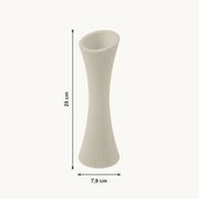 Talin - Gegroefde Taps Geribbeld Moderne Vaas — maat (creme-25cm)