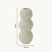 Runa - Golvend Geribbelde Organische Vaas — maat (creme-25cm)