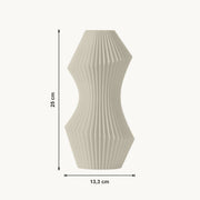 Lorin - Gegroefde Taps Toelopende Sculpturale Vaas — maat (creme-25cm)