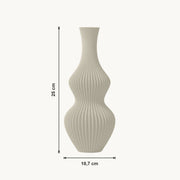 Oriel - Golvende Geribbelde Sculpturale Vaas — maat (creme-25cm)