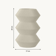 Orden - Gefacetteerde Geribbelde Geometrische Design Vaas — maat (creme-25cm)