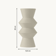 Quill - Horizontaal Geribbelde Gestapelde Geometrische Moderne Vaas — maat (creme-25cm)