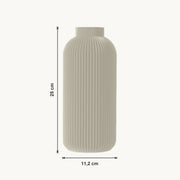 Maren - Verticaal Geribbelde Gestroomlijnde Minimalistische Vaas — maat (creme-25cm)