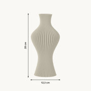 Flint - Gegroefde Sculpturale Moderne Vaas — maat (creme-25cm)