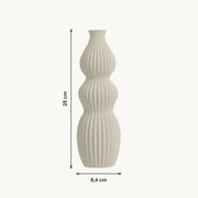 Isola - Geribbelde Golvende Sculpturale Moderne Vaas — maat (creme-25cm)