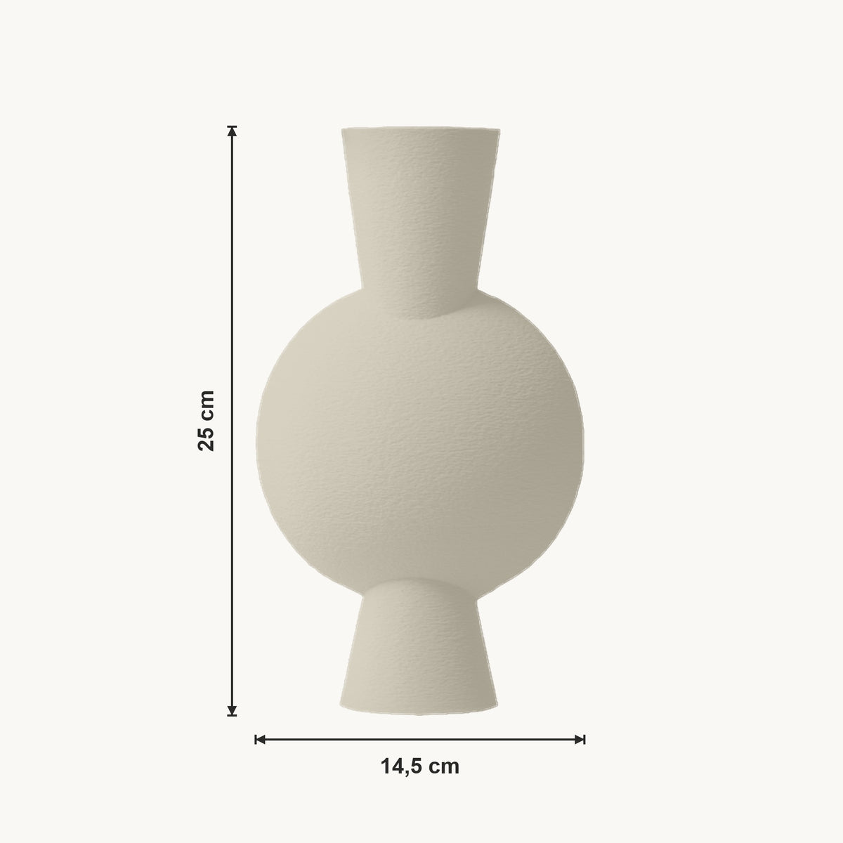 Dessa - Bolle Taps Toelopende Moderne Vaas — maat (creme-25cm)