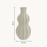 Jorik - Golvend Geribbeld Silhouet Moderne Vaas — maat (creme-25cm)