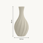 Lumi - Spiraal Geribbelde Sculpturale Design Vaas — maat (creme-25cm)