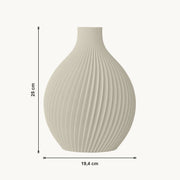 Corvus - Spiraal Geribbelde Organische Moderne Vaas — maat (creme-25cm)