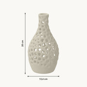 Celso - Geperforeerde Organische Sculpturale Vaas — maat (creme-25cm)