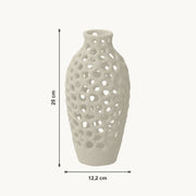 Ulani - Geperforeerde Organische Sculpturale Vaas — maat (creme-25cm)