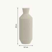 Beryl - Gegroefde Taps Toelopende Minimalistische Vaas — maat (creme-25cm)