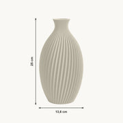 Junes - Gegroefde Taps Toelopende Moderne Vaas — maat (creme-25cm)