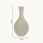 Iris - Spiraal Geribbelde Sculpturale Vaas — maat (creme-25cm)