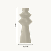 Neron - Gefacetteerde Geribbelde Geometrische Vaas — maat (creme-25cm)
