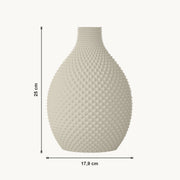 Tessa - Facetrijke Bolle Sculpturale Vaas — maat (creme-25cm)