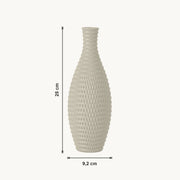 Bronte - Conisch Taps Geribbelde Moderne Vaas — maat (creme-25cm)