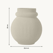 Karin - Geribbelde Volle Organische Vaas — maat (creme-25cm)