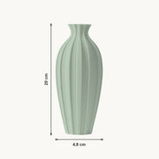 Soren - Geribbelde Taps Toelopende Moderne Vaas — maat (salie-20cm)