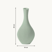 Elori - Gegroefde Taps Toelopende Organische Vaas — maat (salie-20cm)