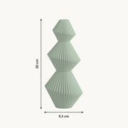 Sera - Gefacetteerde Zandloper Geometrische Vaas — maat (salie-20cm)