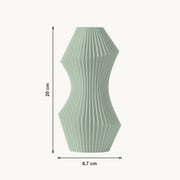 Lorin - Gegroefde Taps Toelopende Sculpturale Vaas — maat (salie-20cm)