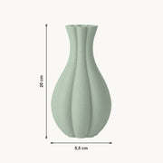 Fenno - Gegroefde Taps Toelopende Organische Vaas — maat (salie-20cm)