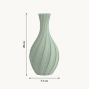 Lumi - Spiraal Geribbelde Sculpturale Design Vaas — maat (salie-20cm)