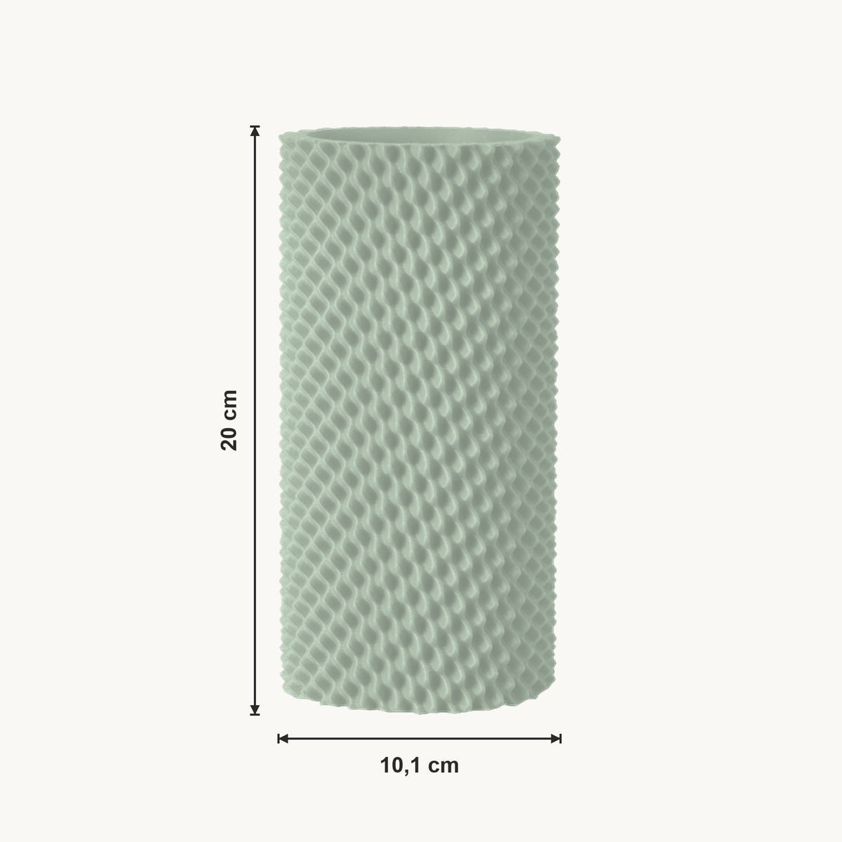 Ravon - Textuurvolle Cilindrische Moderne Vaas — maat (salie-20cm)