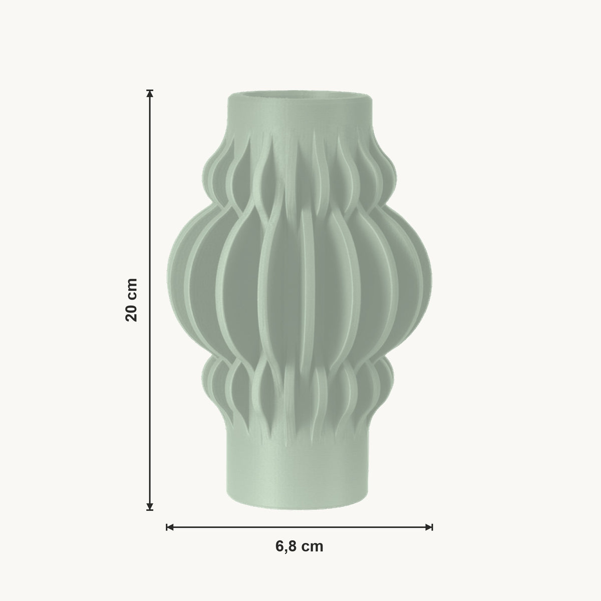 Vesper - Golvend Sculpturale Moderne Vaas — maat (salie-20cm)