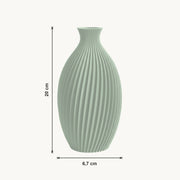 Junes - Gegroefde Taps Toelopende Moderne Vaas — maat (salie-20cm)