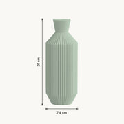 Beryl - Gegroefde Taps Toelopende Minimalistische Vaas — maat (salie-20cm)