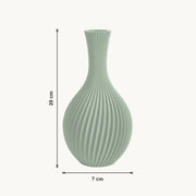Iris - Spiraal Geribbelde Sculpturale Vaas — maat (salie-20cm)